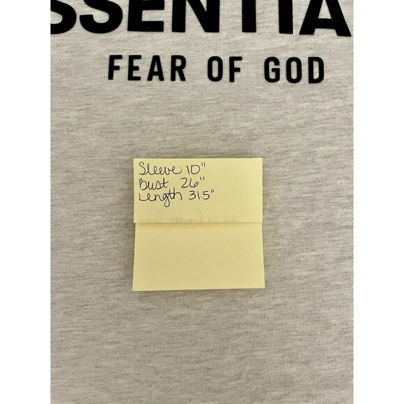 Fear of God Essentials Light Oatmeal Short Sleeve T-Shirt Size Large (SS22) XL - Picture 9 of 11